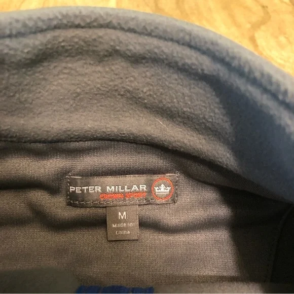 Peter Millar Crown Sport Golf Sweater Mens Size Medium Grey 1/4 Zip Long Sleeve - Picture 3 of 8